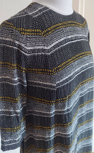 Kleid mit afrikanischem Print und 3/4 Ärmeln